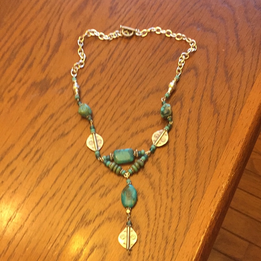 Turquoise and silver necklace